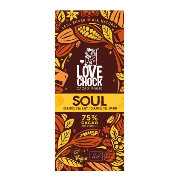 Chocolat Noir Caramel Sel marin 75% Soul 8 plaques - LOVECHOCK