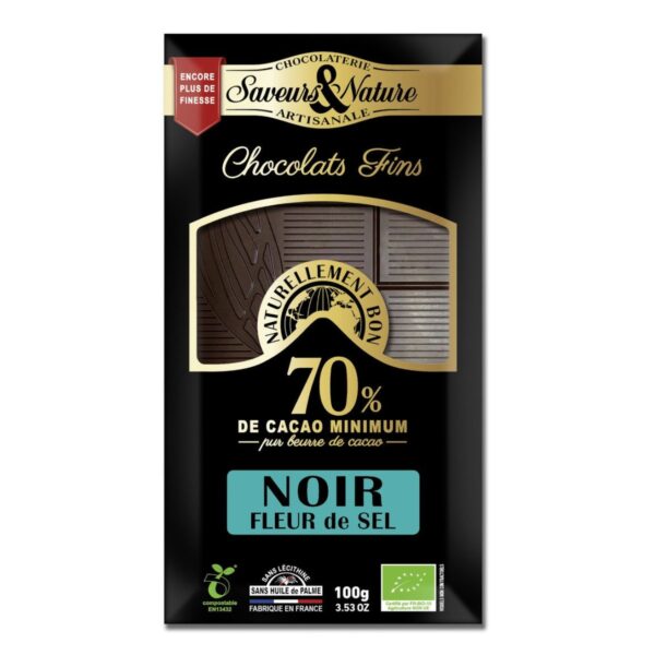 Chocolat Noir 70% Fleur de sel 2 plaques - SAVEUR&NATURE