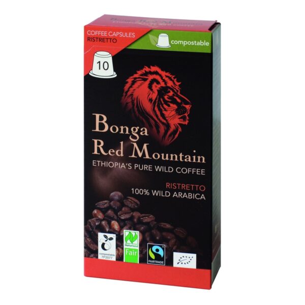 Capsules de café Bonga Red Mountain - Ristretto bio - 10 paquets - ORIGINAL FOOD
