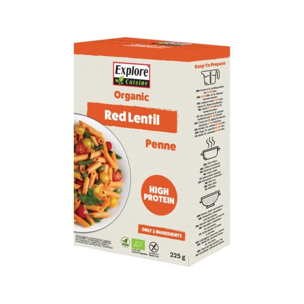 Penne de lentilles corail 225g - EXPLORE CUISINE