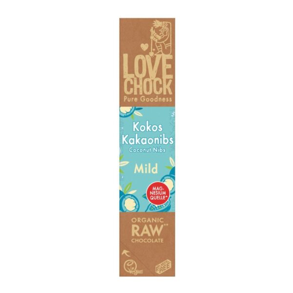 Barre de chocolat creamy coco pépites de cacao cru - 6x 40g - LOVECHOCK