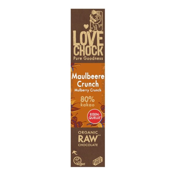 Barre de chocolat mûre vanille cru 80% cacao - 6x 40g - LOVECHOCK