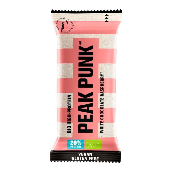 Barres protéinées Framboise-Chocolat blanc 4 pièces - PEAK PUNK