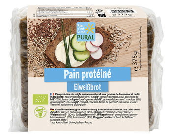 Pain protéiné au seigle en tranches 375g - PURAL